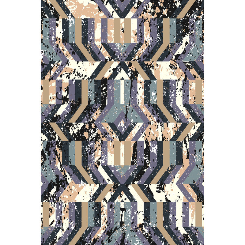 Elegant Hall Carpet, 3D Digital Print Design, 3.9 x 4.9 ft | 100% Polyester, Antibacterial, Non-Slip PVC Dot Underside, Pile Height: 0.04 in, Machine Washable, Perfect for Living Room & Entryway Decor