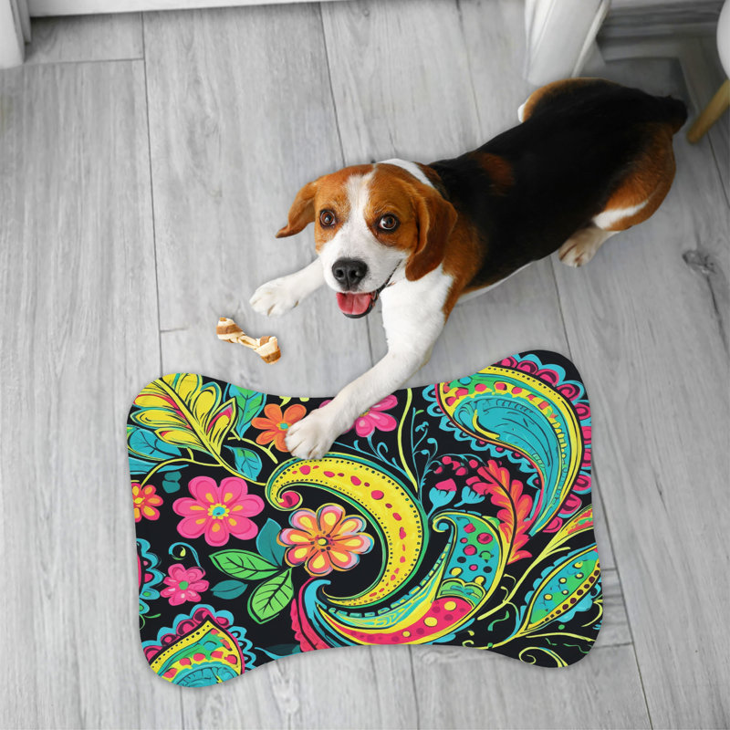 Tapis noir à motif cachemire noir - 1 pièce