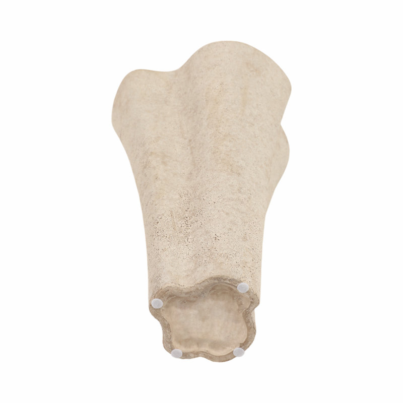 Earthenware Decorative Vase With Sculpted Wavy Design, 16" H x 9" W x 9" D