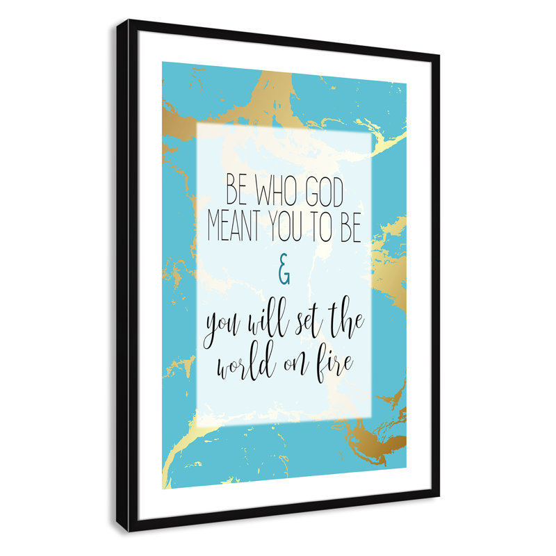 «Set the World», art encadré, H 36,5 po x l 26,5 po x P 0,63 po, Encadré de boîte noir