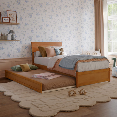 Lit plateforme en bois avec couchette Norla