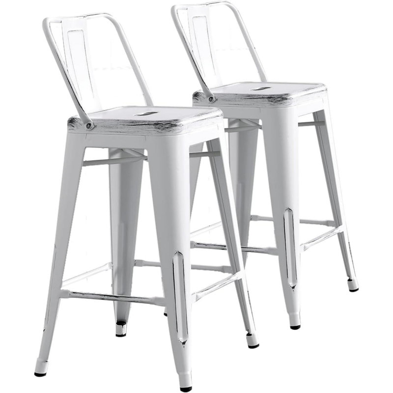 Tabourets de bar modernes et modernes, Blanc