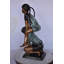 Statue en bronze Nifao garçon et fille - Sculpture de jeu d'enfant - Finition patine élégante - L 25 po x l 20 po x H 32 po