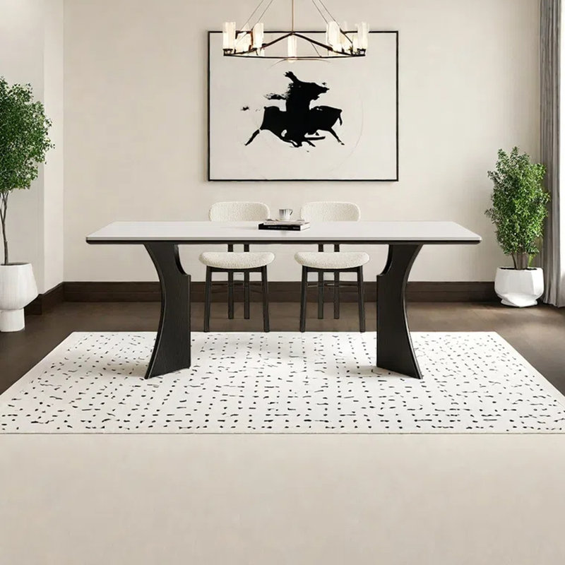 Table de salle à manger rectangulaire de style français, H 29,53 po x L 70,87 po x l 31,5 po