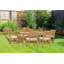 Outdoor 7 - Piece Teak Dining Set with Cushions