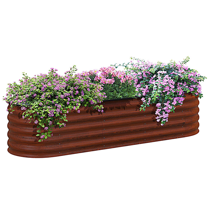 5' x 2' x 1.4' Galvanized Raised Garden Bed Kit, Outdoor Metal Elevated Planter Box with Safety Edging, Easy DIY Stock Tank for Growing Flowers, Herbs & Vegetables