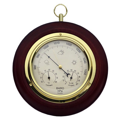 24 cm Solar Powered Wireless Outdoor Clock Barometer and Weather Station