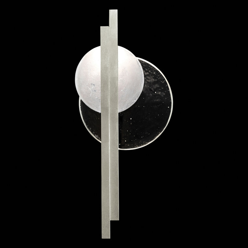 Selene Wrought Iron LED Flush Mounted Sconce, 26" H x 11.5" W x 3.5" D, Silver
