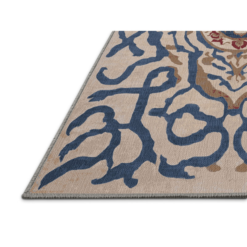 Machine Washable Gray Area Rug, Round 8'