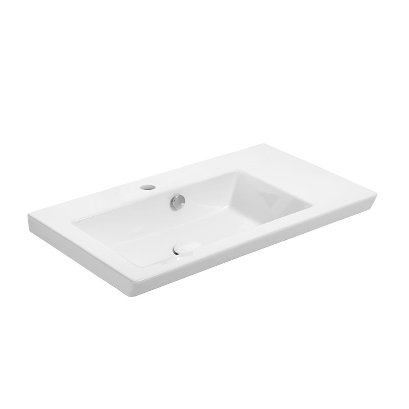 Joy 28" Wall Mount/Drop-In Bathroom Sink, Single Hole
