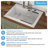 Quartz 30"L x 22"W Drop In Workstation Kitchen Sink Quartz Composite Stone Single Bowl Kitchen Sink with Two Faucet Holes-118658702-123687616