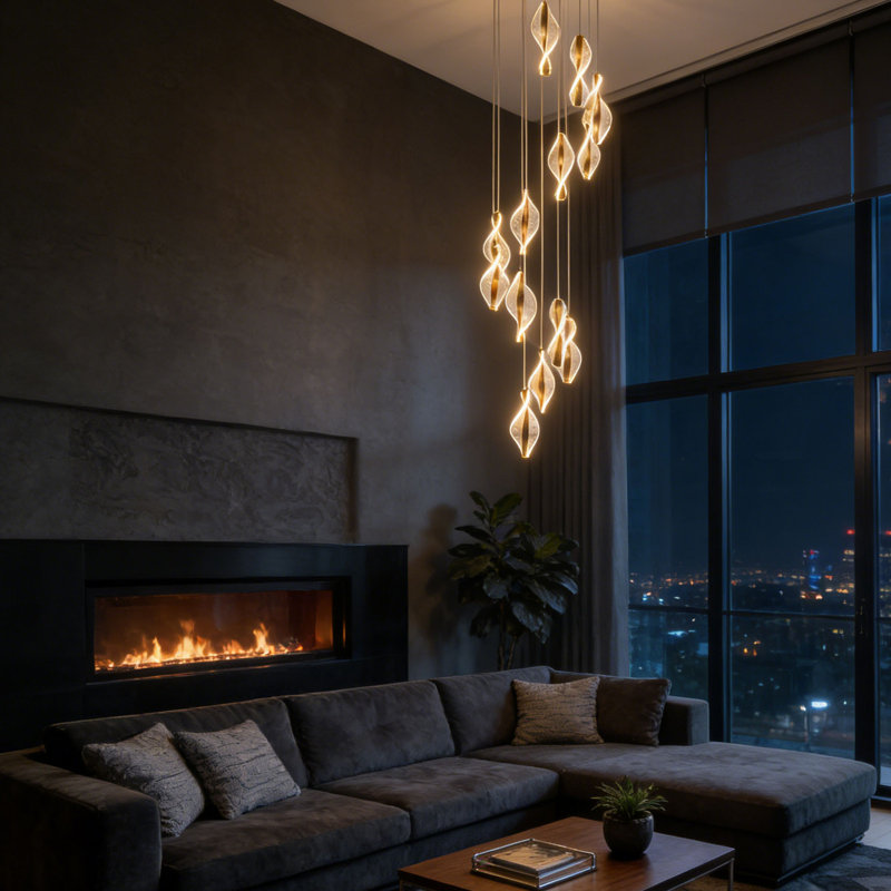 1-LED copper gold dimmable pendant light