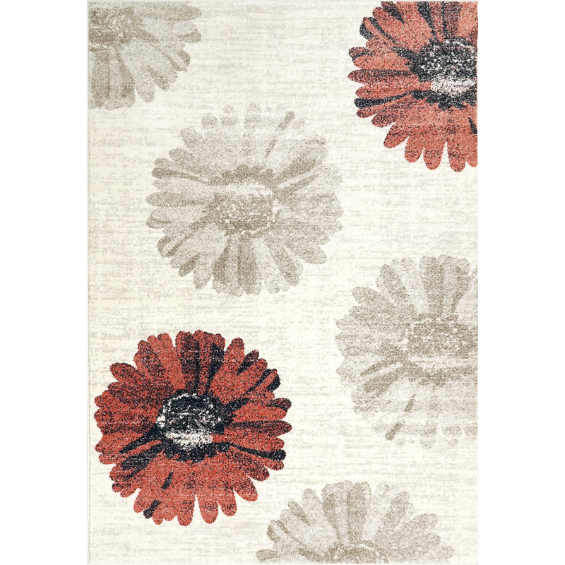 Annie Floral Indoor Rug, Rectangle 5'3" x 7'7"