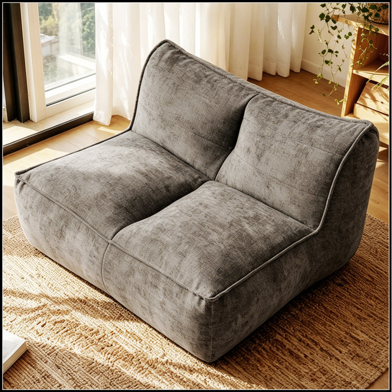 Fauteuil à billes confortable en chenille avec un design souple pour le confort de la chambre à coucher et du dortoir