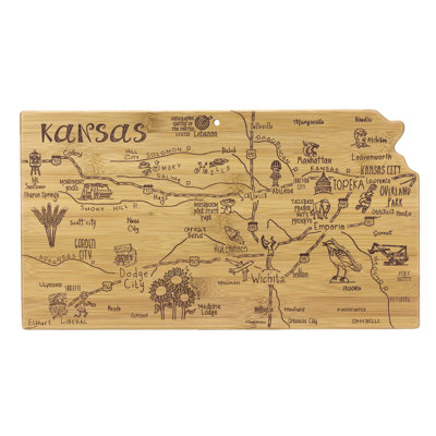 Totally Bamboo State Destination Series Bamboo Kansas Cutting Board