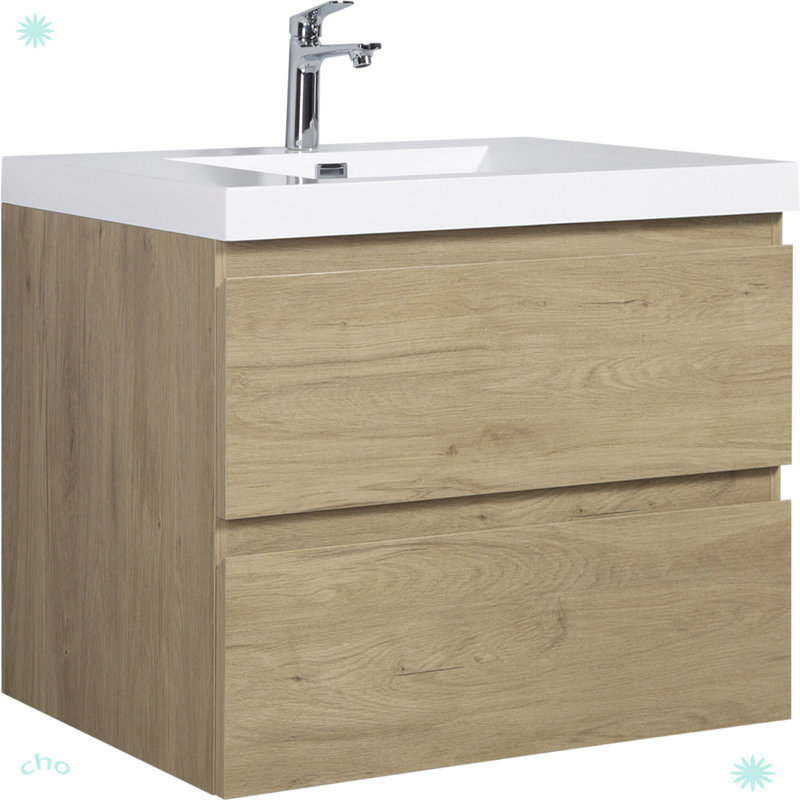 36" Floating Bathroom Vanity With Sink, Oak