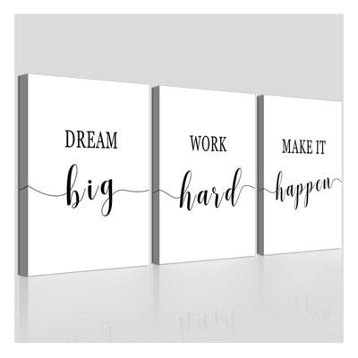 «Black and White Canvas Wall Art Motivation»