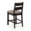 Ensemble de chaises de salle à manger rembourrées en tissu, ensemble de chaises d'appoint 2 pièces à dossier échelle, couleur espresso