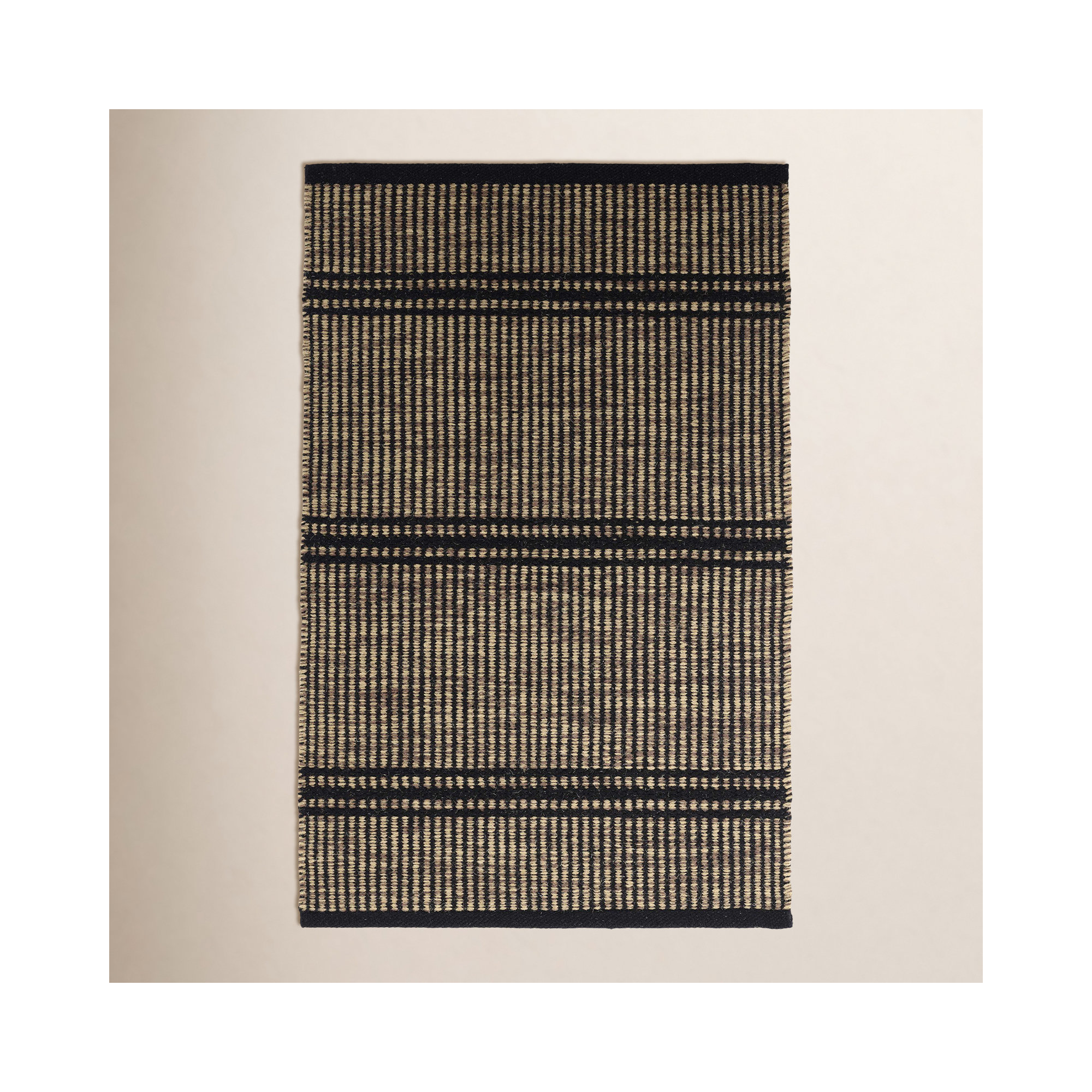 Malta Grey Handwoven Wool Rug, Rectangle 10' x 14', Camel