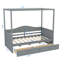 Lit à baldaquin simple avec tiroirs doubles, cadre de lit plateforme en bois avec tête de lit-784712130