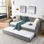 Lit de jour simple avec canapé-lit capitonné et rembourré, tissu en lin (82,5 po x 42,5 po x 34 po)-2017752323