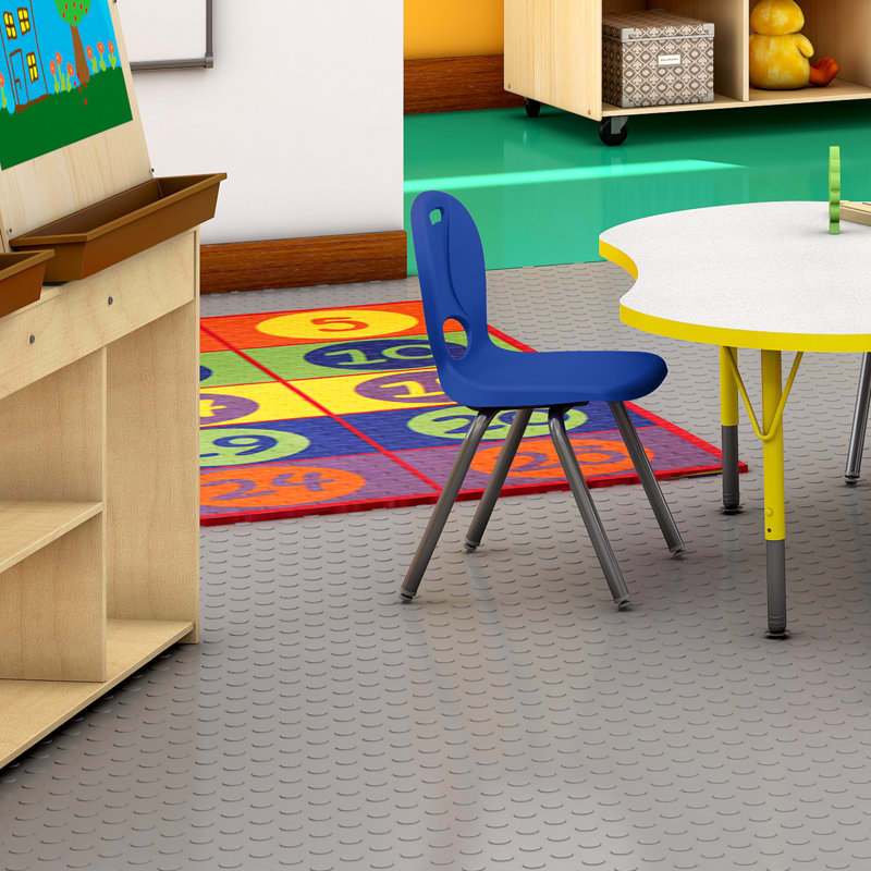 Structure Series Plastic Stacking Classroom Chairs with Contoured Seats (Set of 4), Bleu éclatant, 16 po, 4