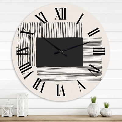 Minimal Geometric Lines and Squares VI - Modern wall clock