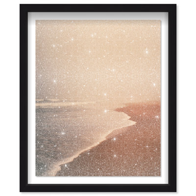 Desert Ocean I Shadowbox Paysage et Nature Impression avec Poussière de Diamant par Oliver Gal