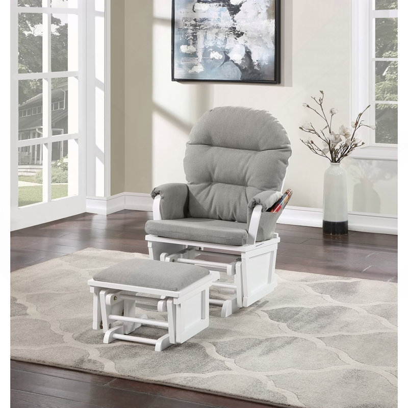 Fauteuil et repose-pieds Madison blanc / huître, White