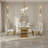 Mulhouse Faux Marble Top Metal Base Dining Table