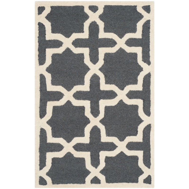 Igna Hand Tufted Wool Geometric Rug, Rectangle 2'6" x 4'