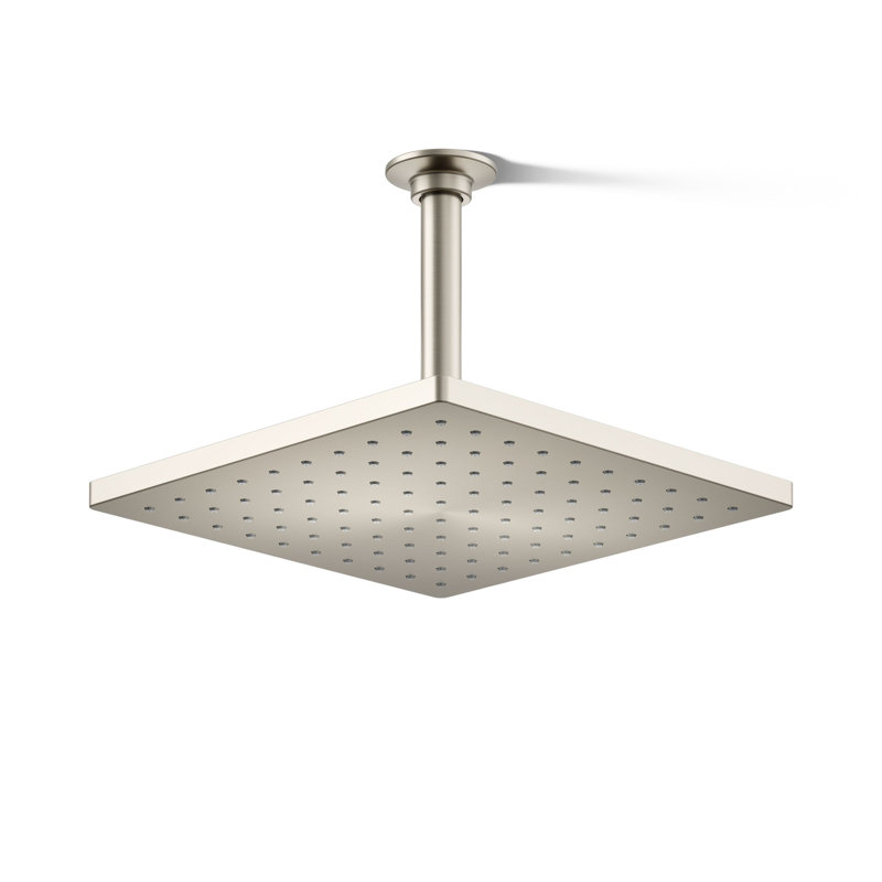 Honesty 10" Single-Function Wall or Ceiling-Mount Square Rainhead, Square Rain Showerhead 2.5 GPM, Vibrant Brushed Nickel