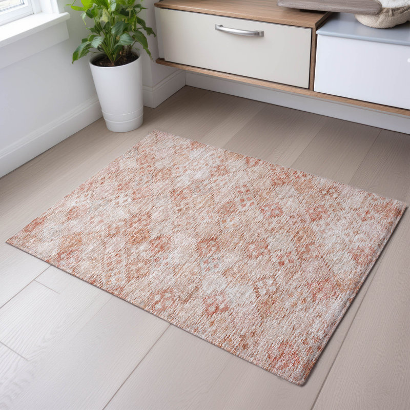 Premium Machine Washable Jamil AMF1081 Geometric Rug, Rectangle 1'8" x 2'6"