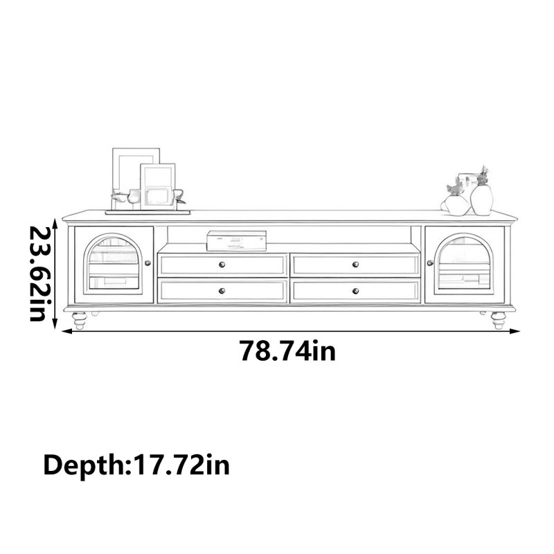 Meuble télé blanc simple et lumineux, 78.74"