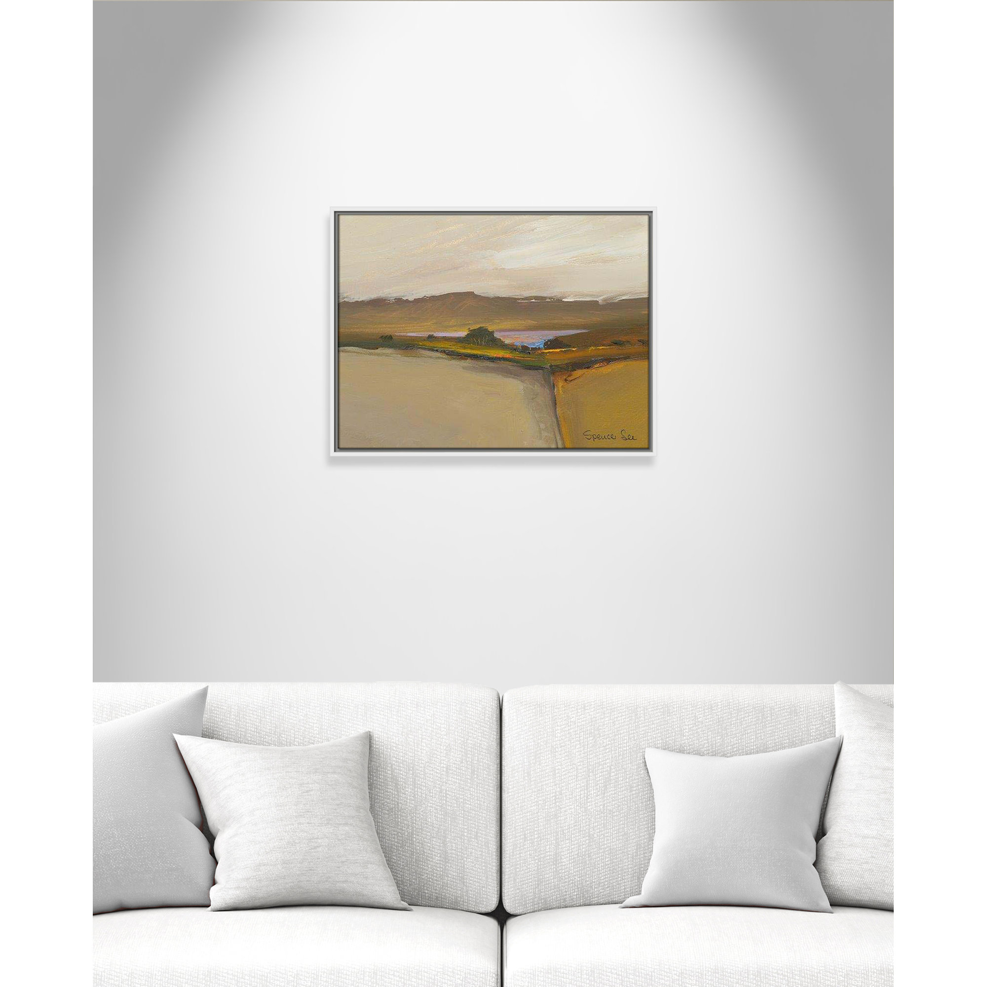 Heaven And Earth IV by Spencer Lee, White Framed, 19.5'' H x 25.5'' W x 2'' D