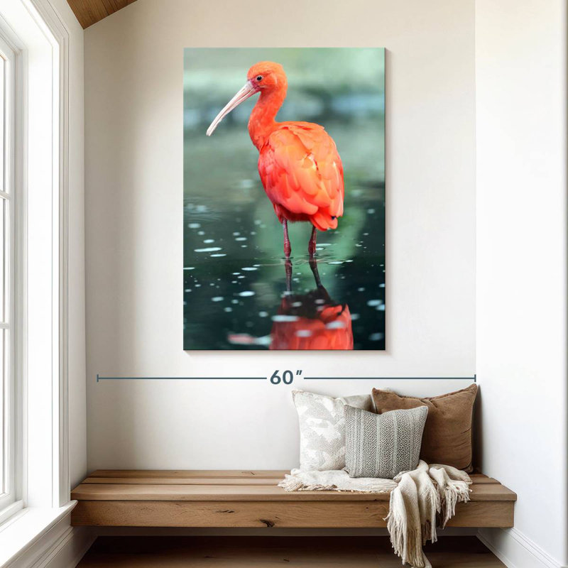 Oiseau écarlate Brampt, H 48 po x l 32 po