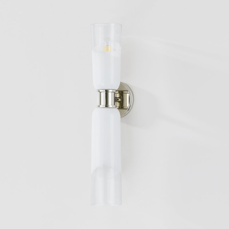 Wasson 2 Light Wall Sconce, Polished Nickel