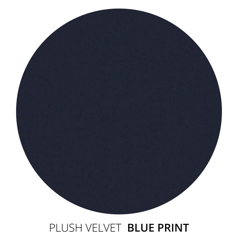 Charlton Flared Shelter-Arm Sofa, Dark Brown, 31" H x 96" W x 33" D, Plush Velvet Blue Print