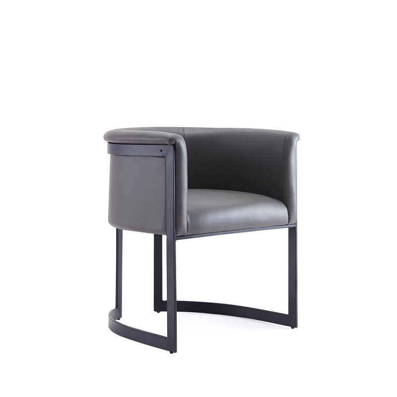 Chaise en cuir Corso, Gris