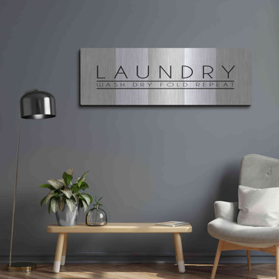 Laundry - Wash, Dry, Fold, Repeat 1' by Cindy Jacobs, Metal Wall Art