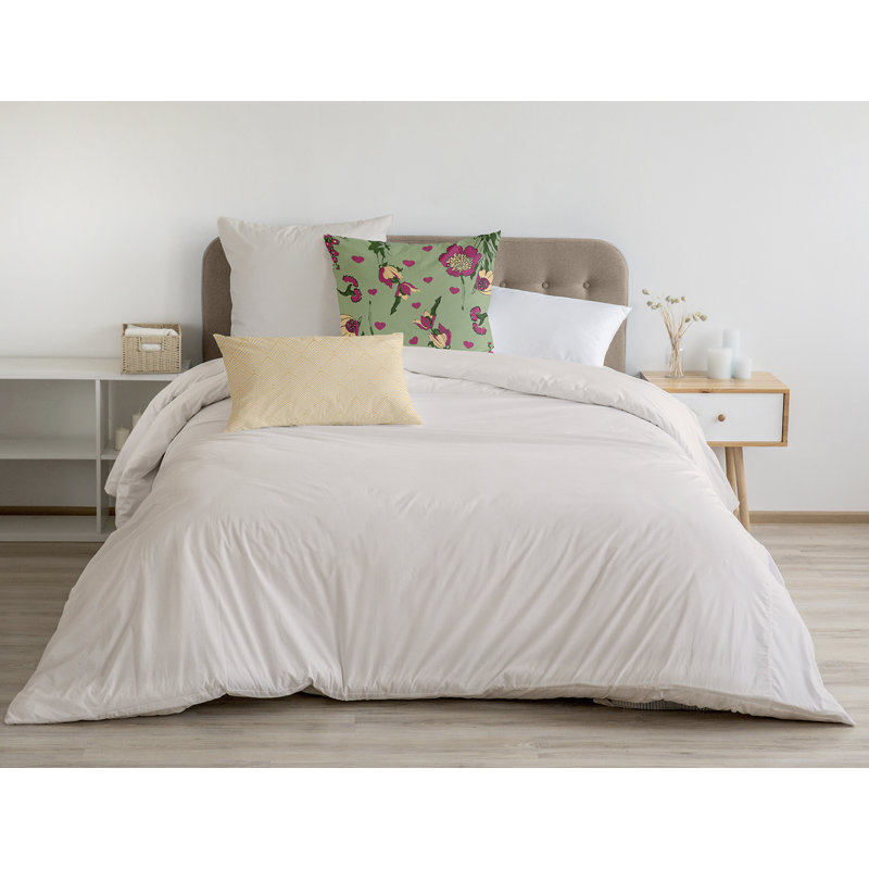 Coussin décoratif en polyester floral, H 18 po x l 18 po, Carré