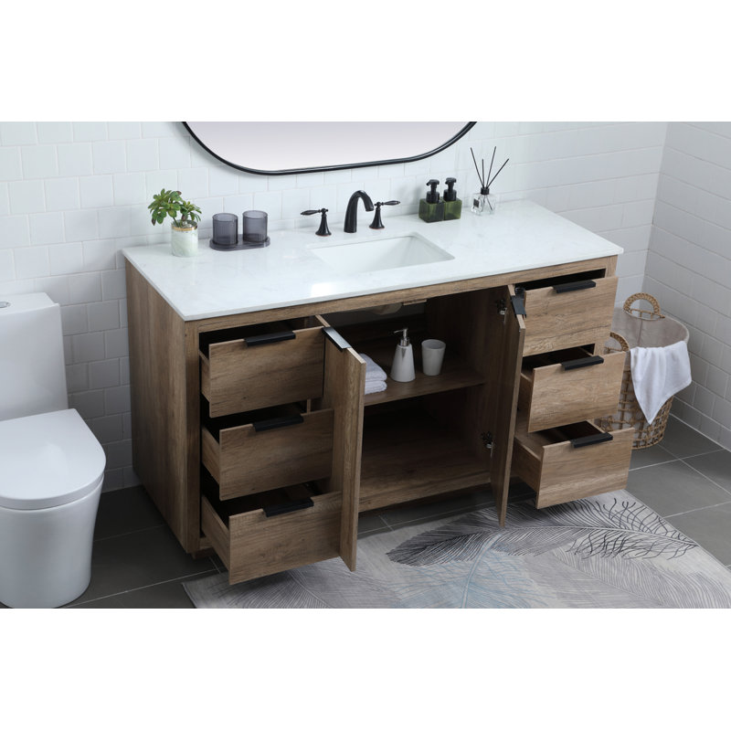 Ensemble de meuble-lavabo simple 60 po Broadlands, Chêne naturel