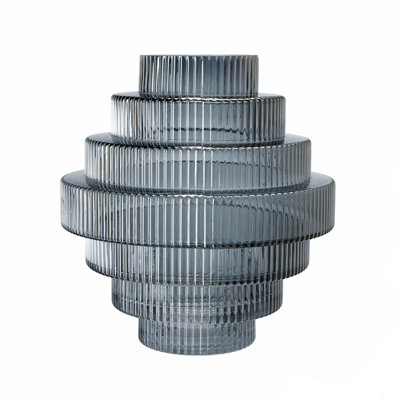 D9.1X9.8" Multi-Tiered Geometric Vase