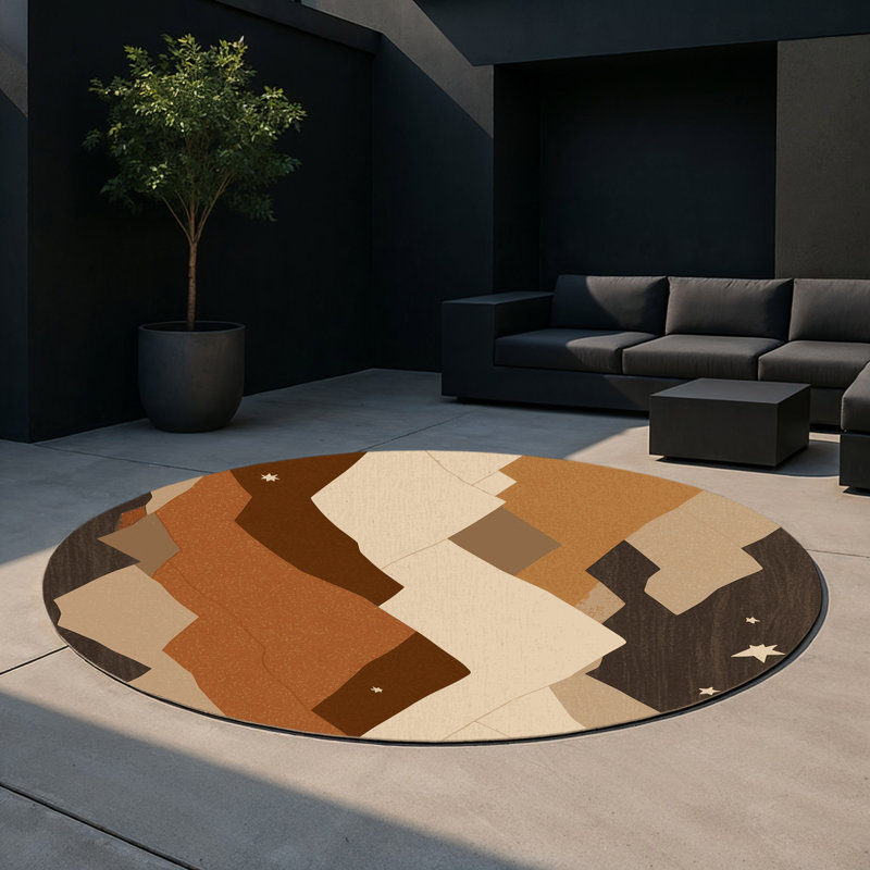 Starlit Ravine Indoor And Outdoor Area Rug, Round 5'