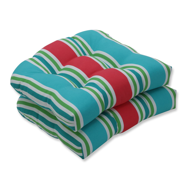 Dmitris Outdoor 5'' Rocking Chair Cushion, Turquoise/Coral