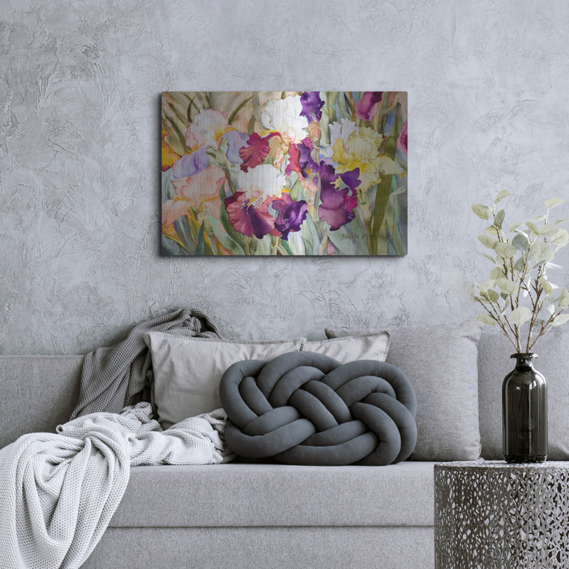 «Iris Garden I» par Sharon Pitts, Me, H 24 po x l 36 po