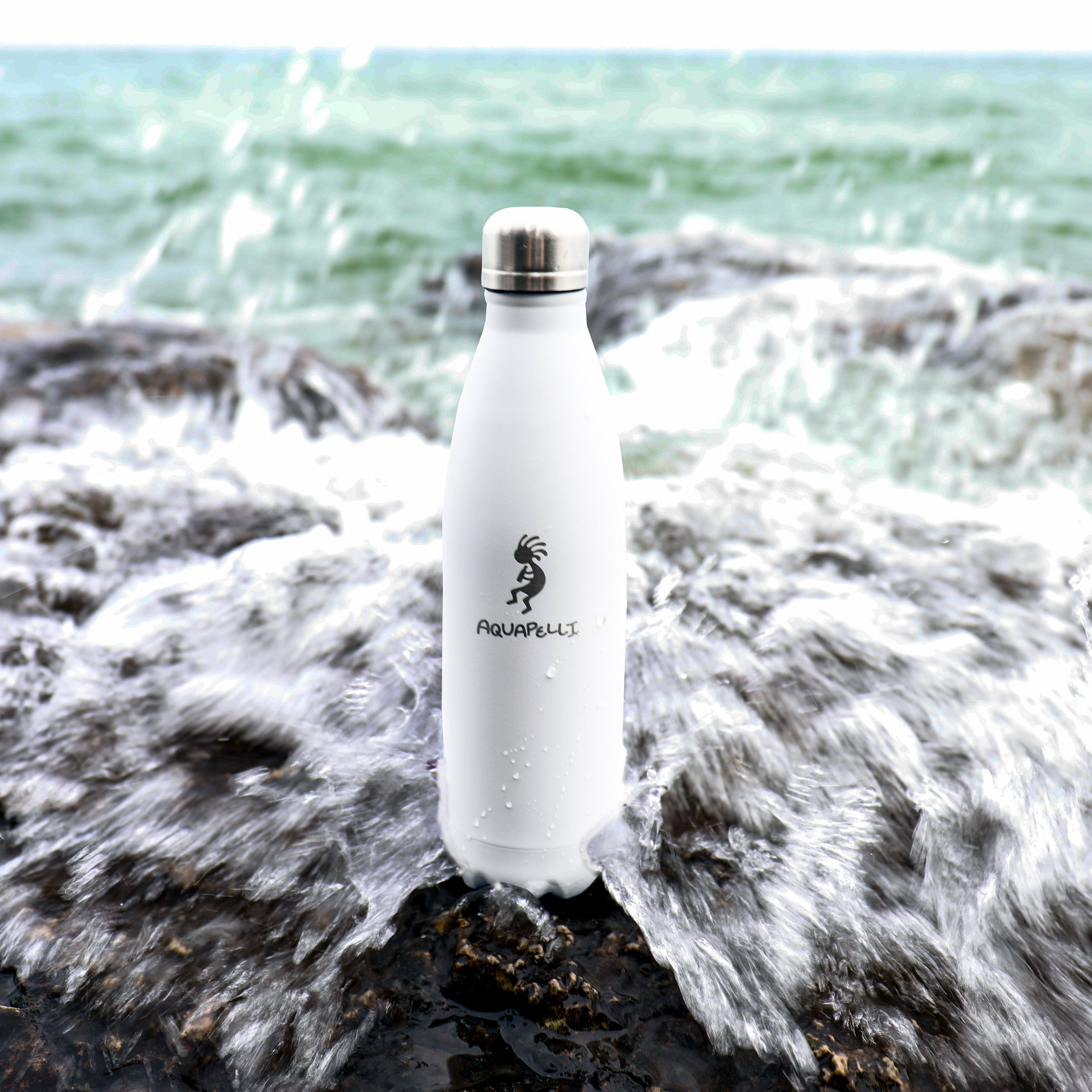 Aquapelli Vacuum Insulated Sport Bottle, 16 Ounces, Arctic White