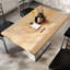 Plateau de table en bois massif de L 48 po x l 30 po avec base à deux colonnes à hauteur de salle à manger 27 po x 15 po-1219677155-1219677157