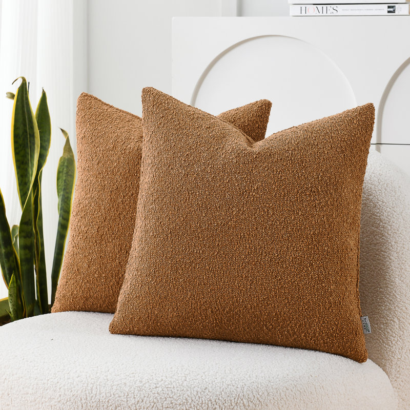 Housses de coussin texturées, Jaune terre, Carré 20 po