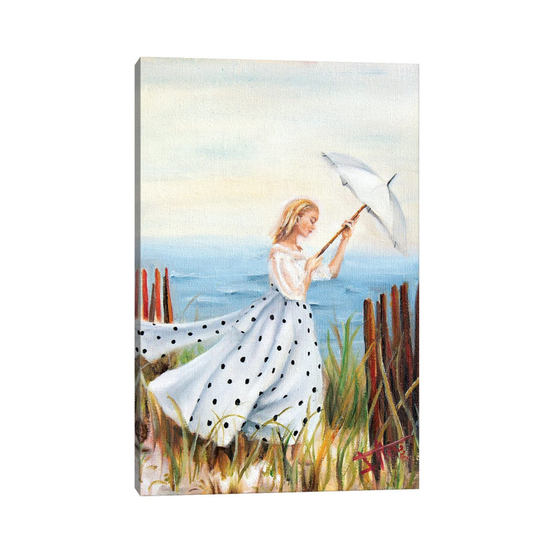 Beach Stroll by Salma Nasreldin - Wrapped Canvas Painting, 20.32 cm H x 30.48 cm W